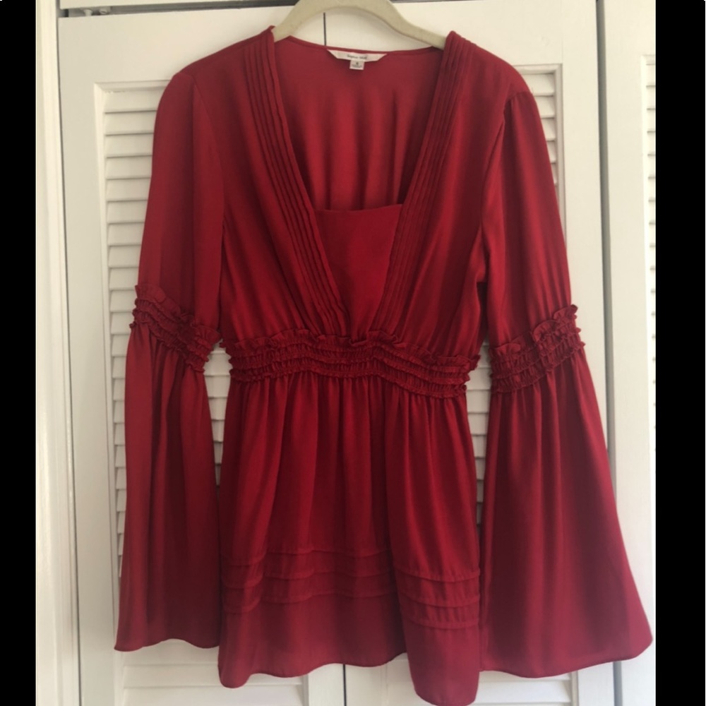 Sophie Max Red Blouse - sz small, runs big